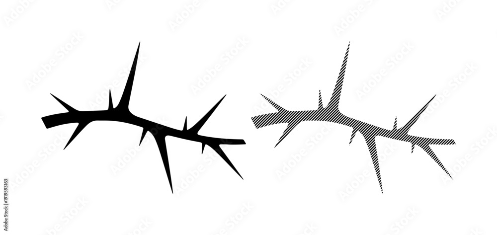 Φωτογραφία Sharp thorns symbolize pain, struggle, and sacrifice against a clean background