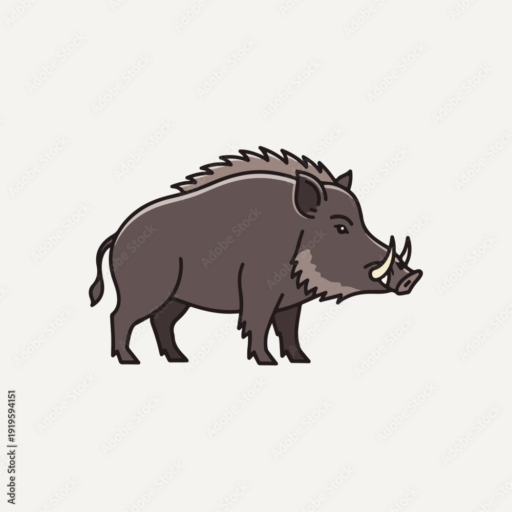 Obraz premium wild boar vinyl ready illustration