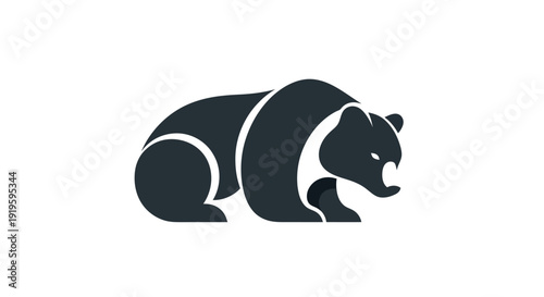 Stylized bear silhouette isolated on white