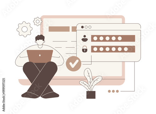 Log in isolated cartoon vector illustrations.