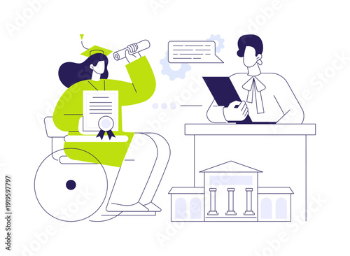 Diploma ceremony isolated cartoon vector illustrations.