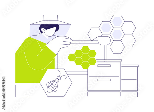 Natural beekeeping isolated cartoon vector illustrations.