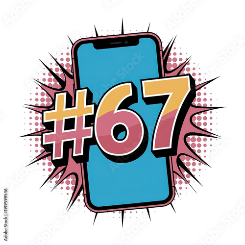 Six Seven Internet Humor Concept Illustration