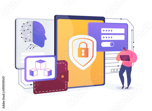 Decentralized Identity Management abstract concept vector illustration.