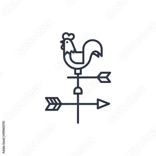 Rooster Wind Vane Renewable Wind Energy Icon