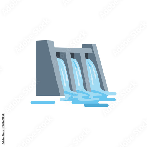 Hydroelectric Dam Clean Renewable Power Icon