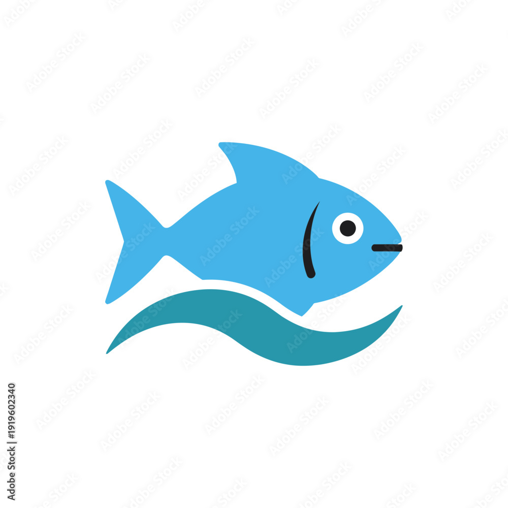 Obraz premium Simple Fish Clean Oceans Environmental Icon