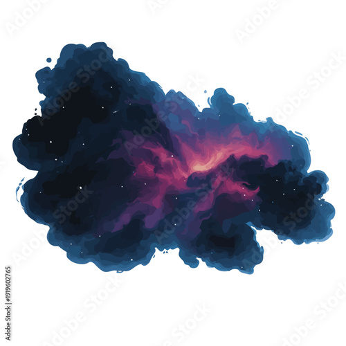 Minimalist 2D vector icon representation of a Nebula, displayed on a pure white background