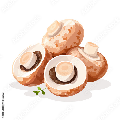Stuffed Mushrooms, presented as a modern flat 2D vector icon graphic on a white background