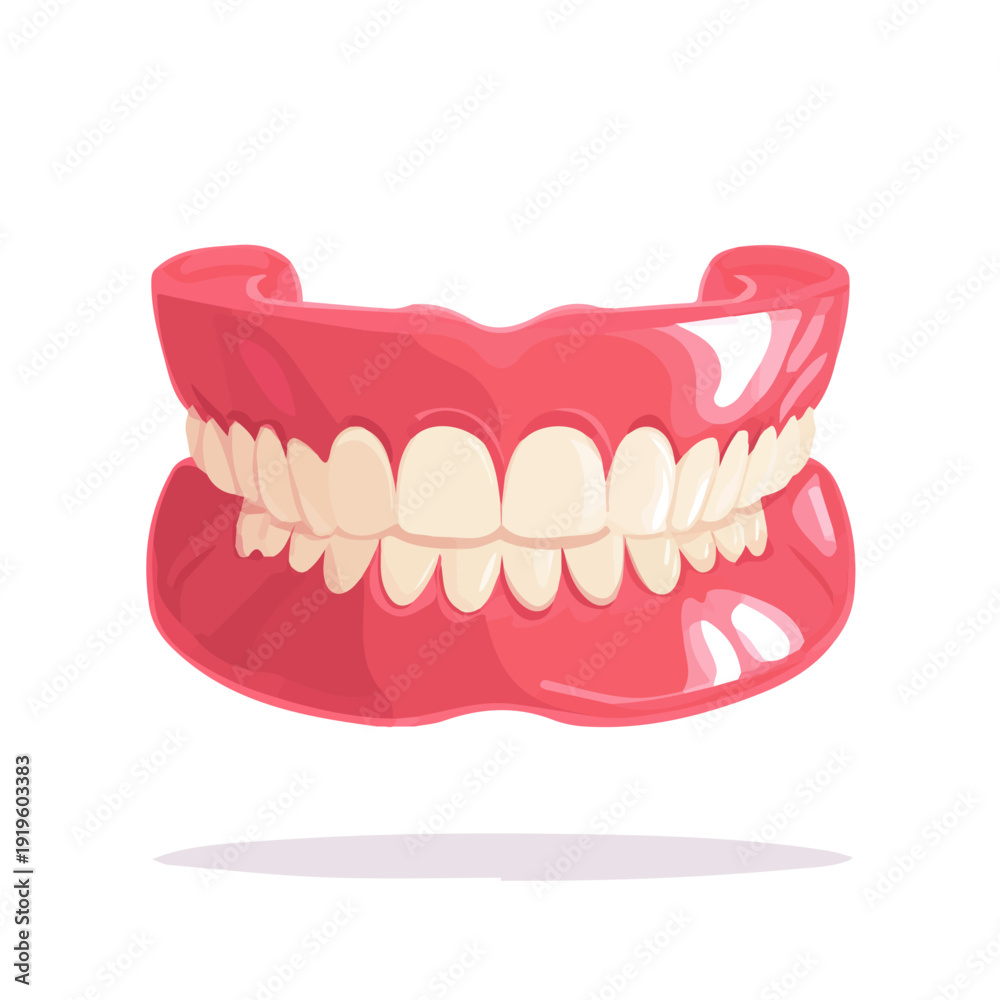 Naklejka premium Flat-design 2D vector artwork of a Mouthguard, styled as an icon and isolated against white background