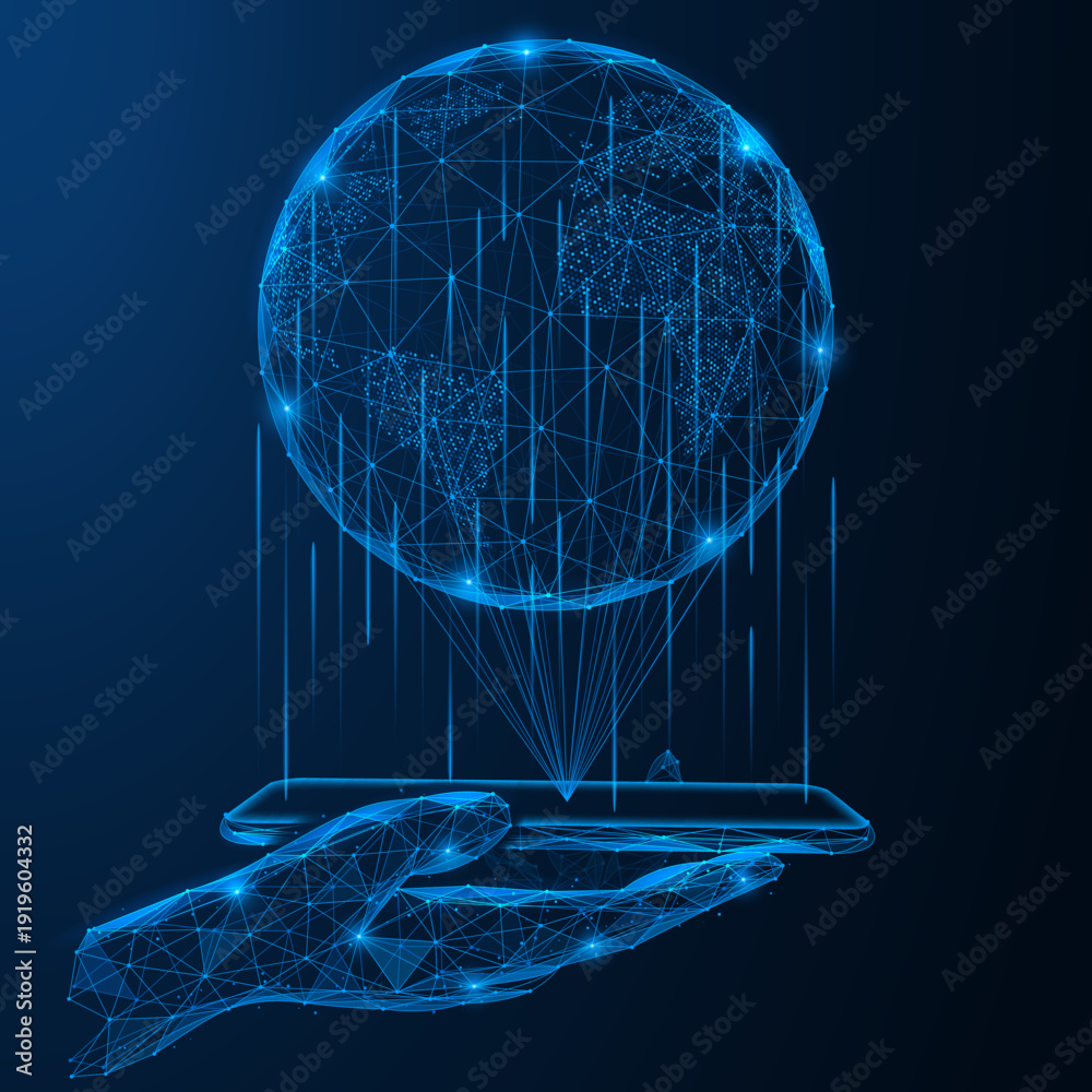 Valokuva Global data projection