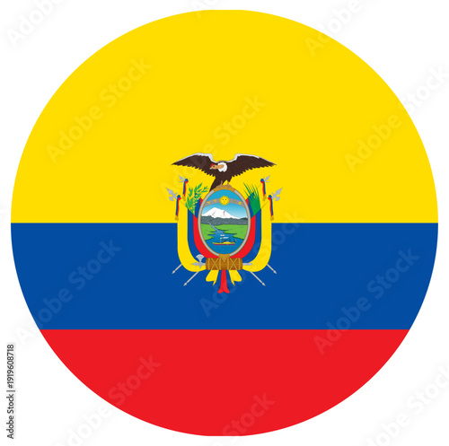 button Ecuador flag icon vector illustration 