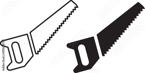 Hand Saw: A hand saw, tool for cutting materials. Perfect for home improvement and building projects.