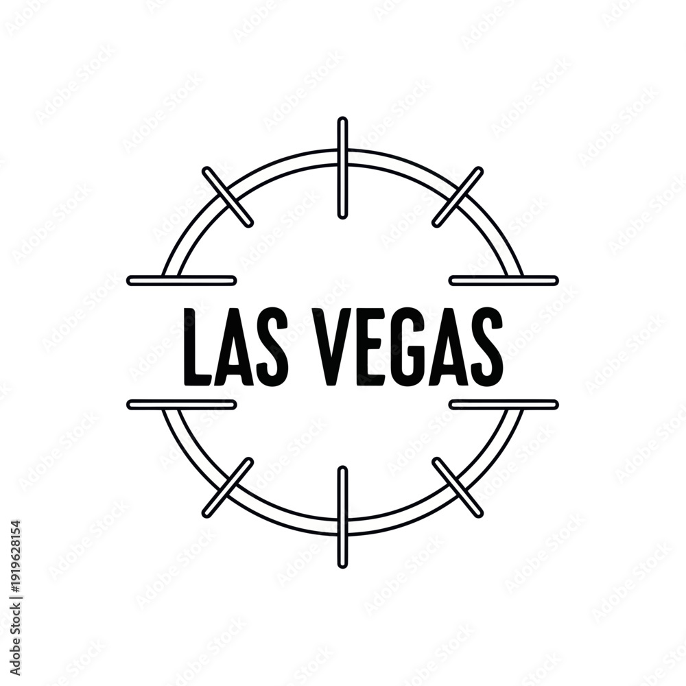 Φωτογραφία Las Vegas Typography Logo Circle Emblem Graphic Design