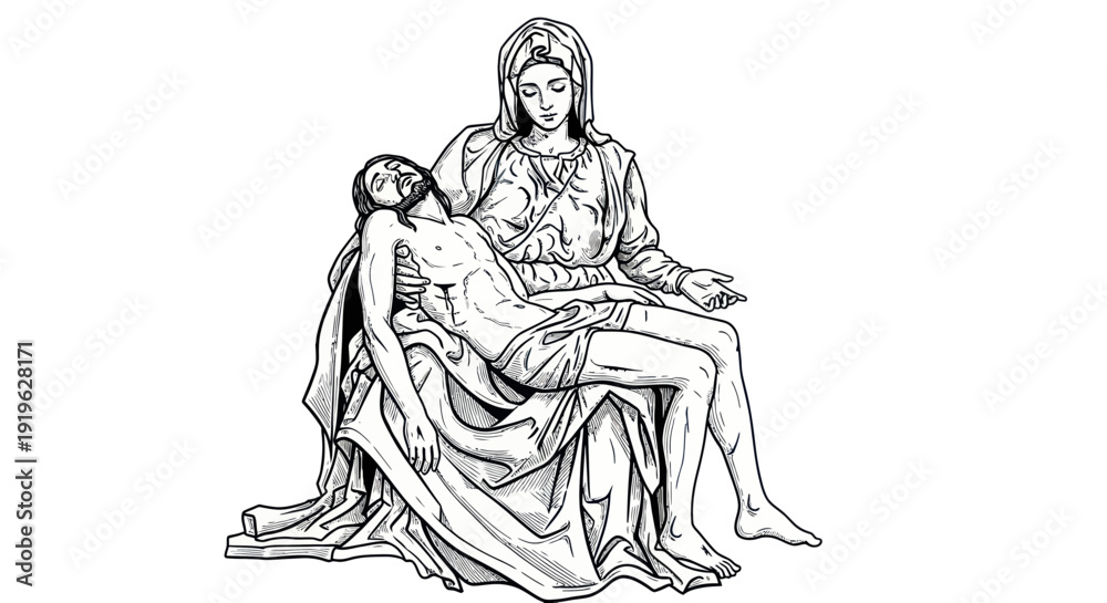 Φωτογραφία Pietà: Virgin Mary Mourning Over the Body of Christ