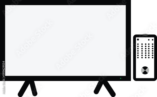 Simple flat tv with remote control vector