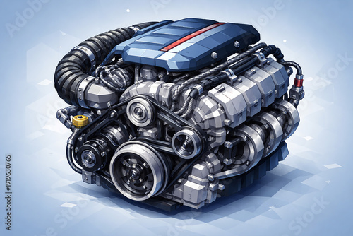 stylised image of a car engine motor