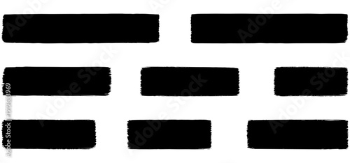 Black ink divider underline separator line brush stroke horizontal silhouette handdrawn style isolated vector set