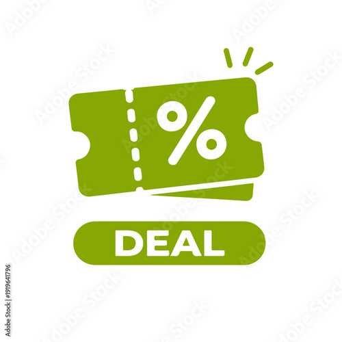 DEAL word minimal flat badge vector icon
single color, isolated on white background