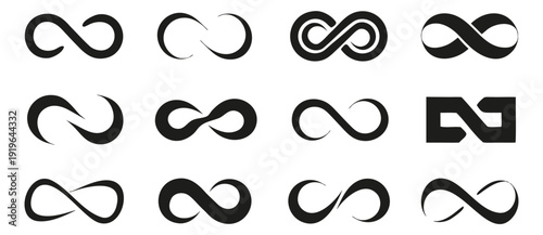 Infinity, eternity, infinite, endless, loop symbols.