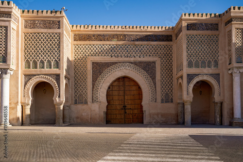Majestic Bab Mansour monumental gate in Meknes, Morocco