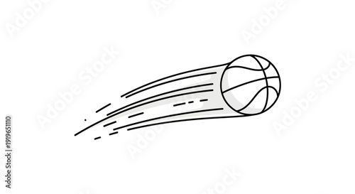 Basketball in motion fast moving fastball.