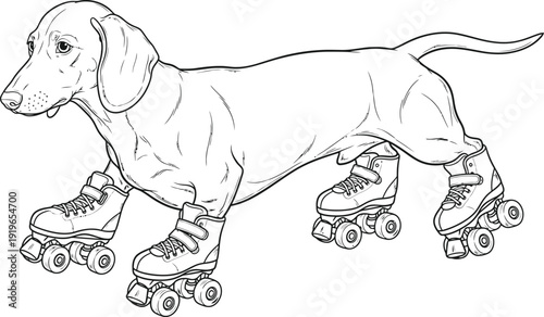 Dog on roller skates is a fun and playful illustration of canine recreation