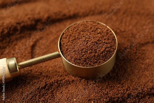 Wallpaper Mural Ground coffee and scoop as background, closeup Torontodigital.ca