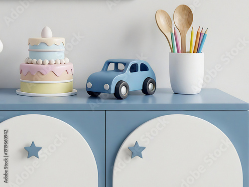 interior design for blogs and posts  and toy blue car