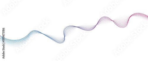 Flowing Dot Wave halftone gradient pattern on transparent background