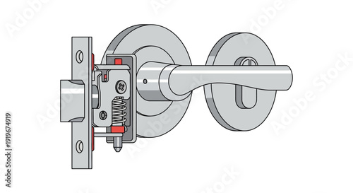 Door Lock Mechanism Hardware.