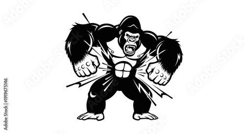 Gorilla Cartoon Character Illustration.