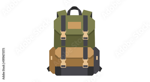 Green and Brown Backpack.