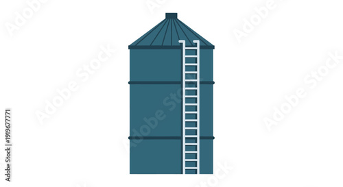 Large Metal Grain Silo.