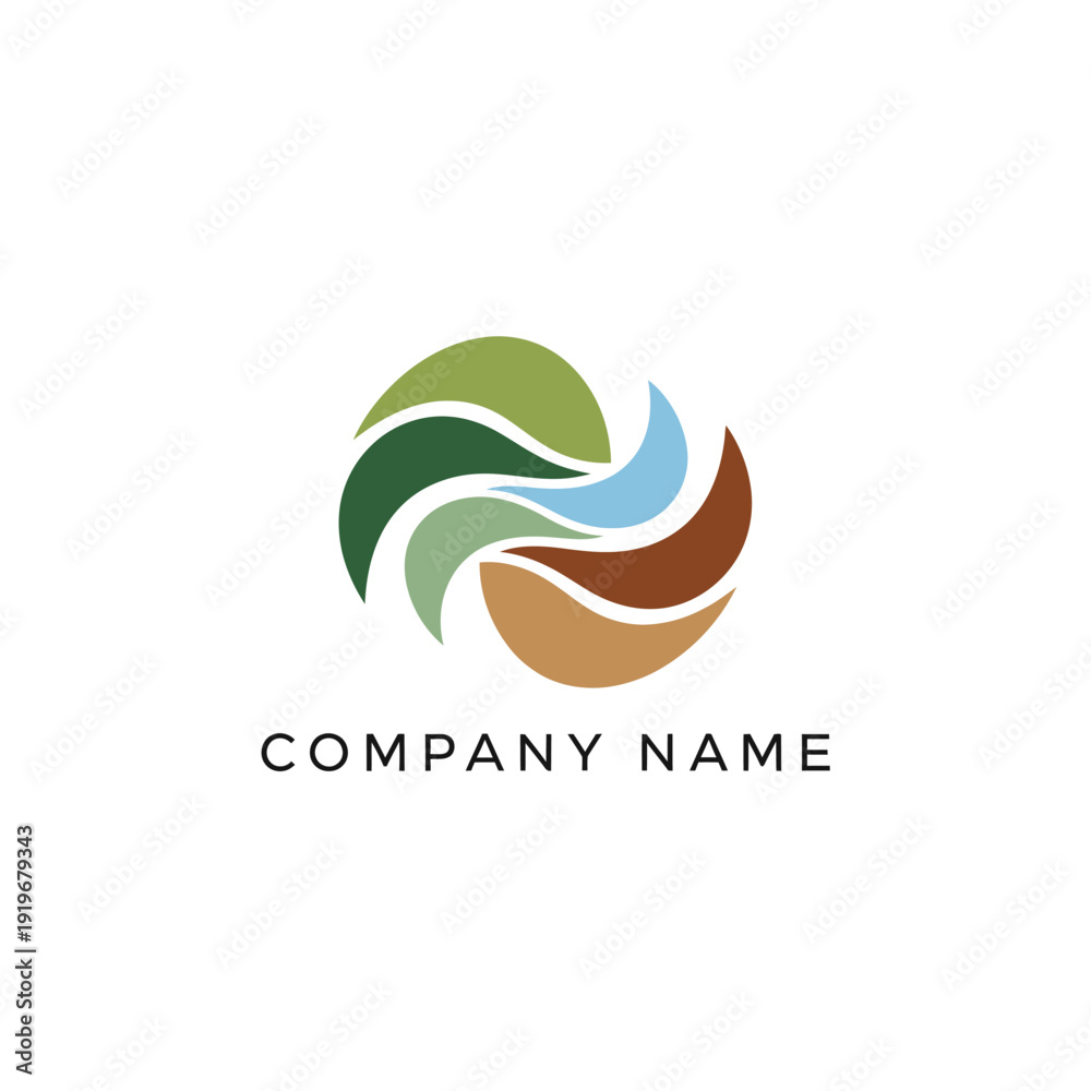 Fototapeta premium Abstract Swirl Logo Design for Company.