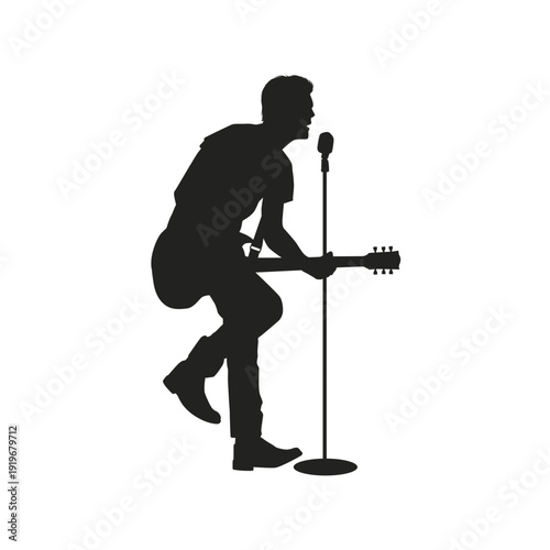 silhouette of a guitaristr