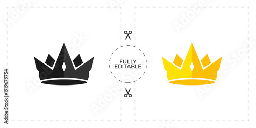 Gold Crown Shadow Matching Game Educational Vector