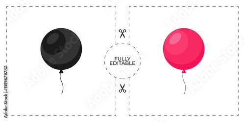 Pink Balloon Shadow Matching Game for Kids Vector