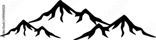 Detailed Mountain Peaks Silhouette Vector Design