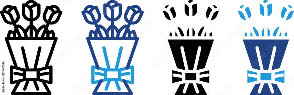Φωτογραφία Beautiful flower bouquet with ribbon tie Ideal to beautify the layout of digital