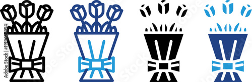 Beautiful flower bouquet with ribbon tie Ideal to beautify the layout of digital invitations or moments of love