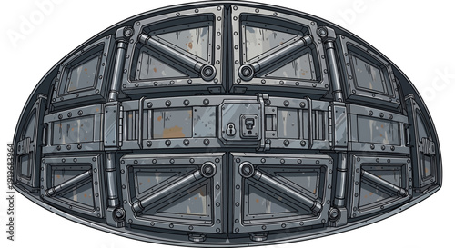 Metal Hatch Door Closeup.