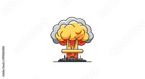 Nuclear Mushroom Cloud Explosion.