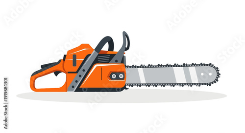 Orange Chainsaw Tool Machine.