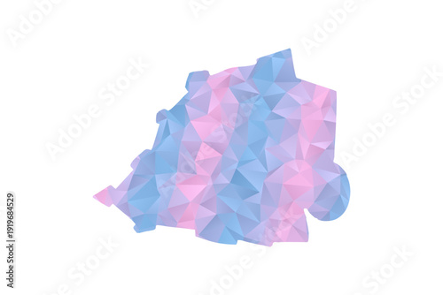 Holy See Map - Polygon Style Vector Illustration in Pastel Blue and Pink Gradient, Low Poly Geometric Design, Isolated on White Background for Infographics and Education.