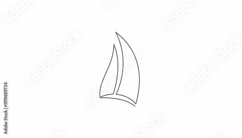 Minimalist sailboat sail outline, simple line art, clean design, nautical theme, vector graphic