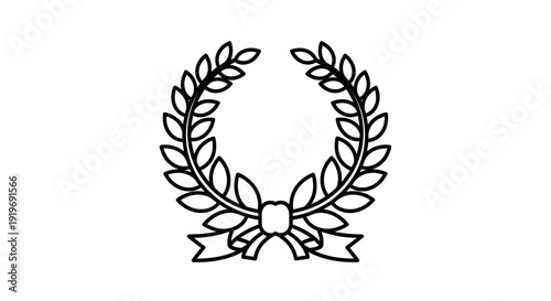 Laurel Wreath with Ribbon - Symbol of Victory, Achievement, and Honor
