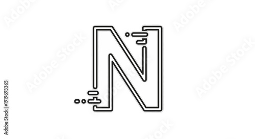 Free Download Abstract Letter N Logo, Dynamic Outline, Motion Effect, Modern Design - GFXLoad