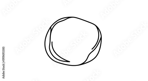 Abstract Organic Shape, Hand Drawn Circle, Minimalist Line Art, Simple Geometric Form