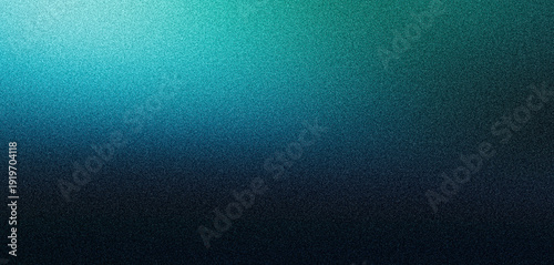 Foto Glowing light blue gradient shape on dark grainy black background, abstract nois